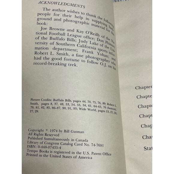 OJ SIMPSON by Bill Gutman 1974 Vintage Paperback Book Football NFL Buffalo Bills - Picture 6 of 8